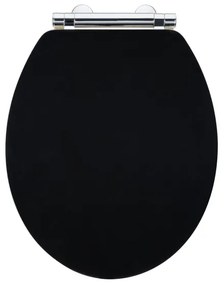 WENKO 25772100 - WC sedátko BAMBUZA 37x44 cm čierna/hnedá/lesklý chróm