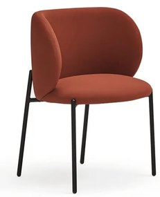 Červené čalúnené jedálenské kreslá v súprave 2 ks Mogi – Teulat