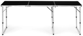 Skladací cateringový stôl 180 x 60 cm čierny 3-časťový
