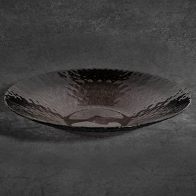 DEKORAČNÝ SKLENENÝ TANIER TERRA COLLECTION PALERMO 40X8 CM TMAVOSIVÁ