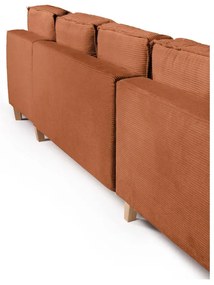 Oranžová menčestrová rozkladacia rohová pohovka (ľavý roh/do tvaru "U") Tori – Bonami Selection