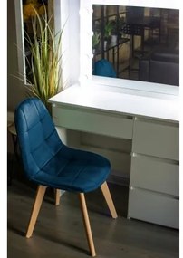 Sammer Škandinávska prešívaná stolička do obývačky v modrej farbe WF 1012 velvet modrá
