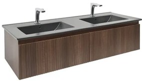 Kúpeľňová skrinka s umývadlom SAT Evolution 119x30x45 cm orech Aida mat SATEVO120NAU3BA, 1 ks