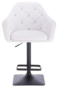 LuxuryForm DESIGN Barová stolička ROMA na čiernej hranatej podstave - biela