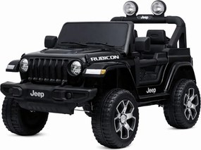 LEAN CARS Elektrické autíčko Jeep Rubicon 4x4, LED, MP3, čierne