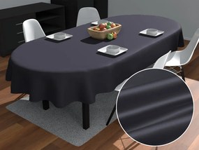 Biante Saténový oválny obrus polyesterový Satén LUX-L056 Antracitovo sivý 80x120 cm