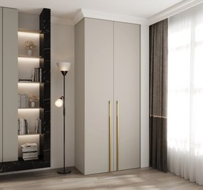 Šatníková skriňa 100 cm Carmela 40-3 (kašmír + zlatá). Akcia -21%. Vlastná spoľahlivá doprava až k Vám domov. 1126592