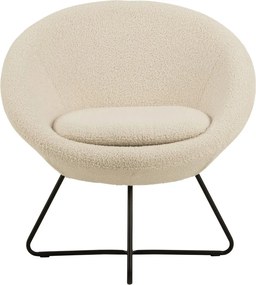 Krémovobiele kreslo z umelej vlny Actona Center