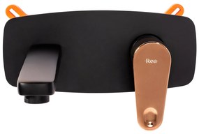 Rea Mild, podomietková umývadlová batéria + BOX, čierna-ružové zlato, REA-B9142