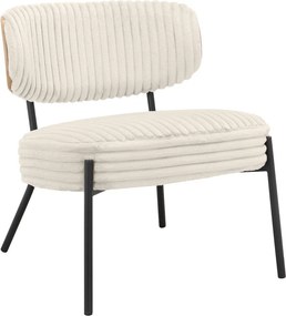 Krémovobiele menčestrové kreslo s podnožkou Jerry – Støraa