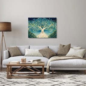 Sklenený obraz – Magický strom so špirálami (70x50 cm)
