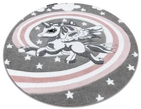 Okrúhly koberec PETIT PONY Poník, sivá Veľkosť: kruh 120 cm