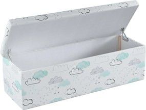 Truhlica čalúnená farba produktu biela látka vzorované