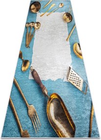 Protišmykový koberec / behúň ANDRE 33220 modrý / zlatý