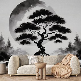 Fototapeta - Čiernobiela bonsai (147x102 cm)