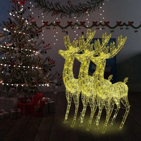 XXL Akrylové vianočné soby 250 LED 3 ks 180 cm teplé biele 3154355