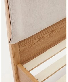 Dvojlôžková posteľ z jaseňového dreva s roštom v béžovo-prírodnej farbe 160x200 cm Octavia – Kave Home
