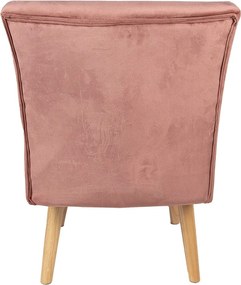 Ružová zamatová jedálenská stolička / kresielko - 51*58*76 cm