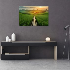 Obraz - Východ slnka nad údolím (90x60 cm)
