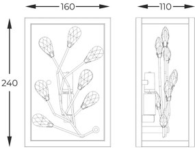 Zuma Line W0578-01A-B5TF - Nástenné svietidlo SPRING 1xG9/33W/230V čierna/zlatá