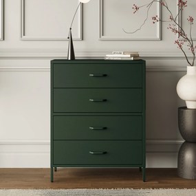 Komoda CARLA, 800 x 1015 x 400 mm, Modern: fľaškovo zelená farba