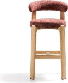 Barová stolička z jaseňového dreva v terakotovej farbe/v svetlo prírodnej farbe (výška sedadla 75 cm) Granite – Kave Home