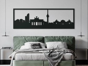 drevko Obraz Berlín panoráma Rozmer obrazu: 29,5 x 89 cm, Farba dekorácie: Čierna