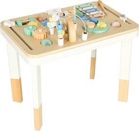 KIK LULILO LUDO drevený Montessori manipulačný stolík 2v1, mätová farba