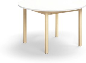 Stôl DECIBEL, Ø1200x720 mm, akustický HPL - biela