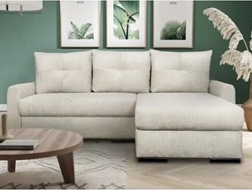 Rohová sedačka Miles, krémová strukturovaná látka%