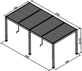 Hliníková bioklimatická pergola s lamelami 5.8 x 3 M