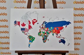 Obraz mapa vlajky krajín