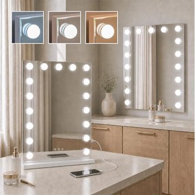 BRILAGI - LED Stmievateľné make-upové zrkadlo HOLLYWOOD LED/15W/230V 55x77 cm biela
