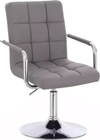 LuxuryForm DESIGN Stolička VERONA na striebornom tanieri - šedá