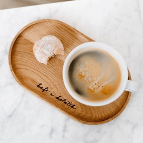 Bella Rose Dřevěný servírovací tác Kafe a koláček – větší