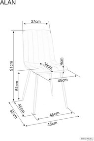SI Alan Velvet stolička tmavá béžová
