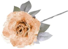 Slovakia Trend Kvet MagicHome, pivónia s listom, zlatá, veľkosť kvetu: 12 cm, dĺžka: 23 cm