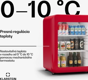 Klarstein Audrey Evo chladnička na nápoje, Retro dizajn, sklenené dvere, 68 L, EEK C