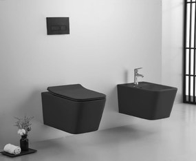 CERANO - Keramický závesný bidet Forte - čierna matná, CER-CER-538756