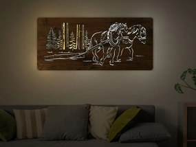 Led obraz s koňmi na batériu