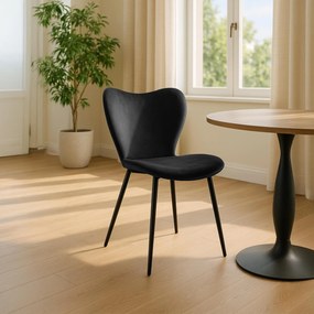 Jedálenská stolička Maika zamat - čierna
