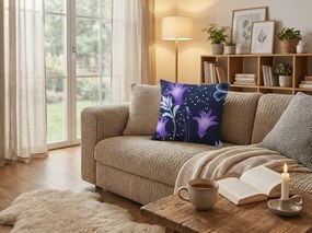 Obliečka na vankúš z mikrovlákna VIOLET BUTTERFLY 45x45 cm, tmavomodrý