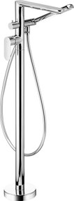Deante Alpinia, voľnestojaca vaňová batéria so sprchovou súpravou, chrómová, BGA_017M
