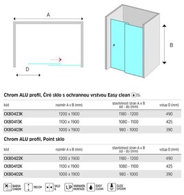 Mereo Lima, zasúvacie dvojdielne sprchové dvere 100x190, 6mm Point sklo, chrómový profil, MER-CK80402K