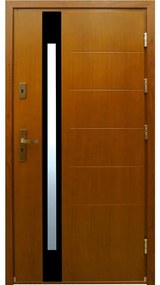 Dvere vchodové WZ 69 čierny reflex 90P zlatý dub