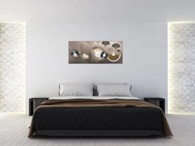 Obraz - Zlatohnedá abstrakcia (120x50 cm)