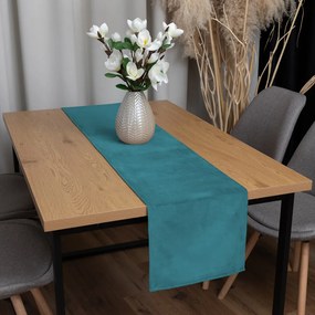 Biante Zamatový behúň na stôl Velvet Prémium SVP-035 Tyrkysovo modrý 35x120 cm