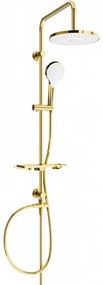 Mexen sprchový set T05 s hornou hlavicou 22,5cm, zlatá/biela, 798050593-50