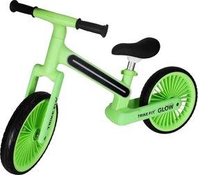 KIK Trike Fix Glow detský bežecký bicykel s RGB LED, neónovo zelený