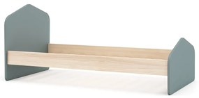 Detská posteľ v dekore borovice s roštom 90x190 cm v prírodnej farbe/sivozelená Estefania – Marckeric